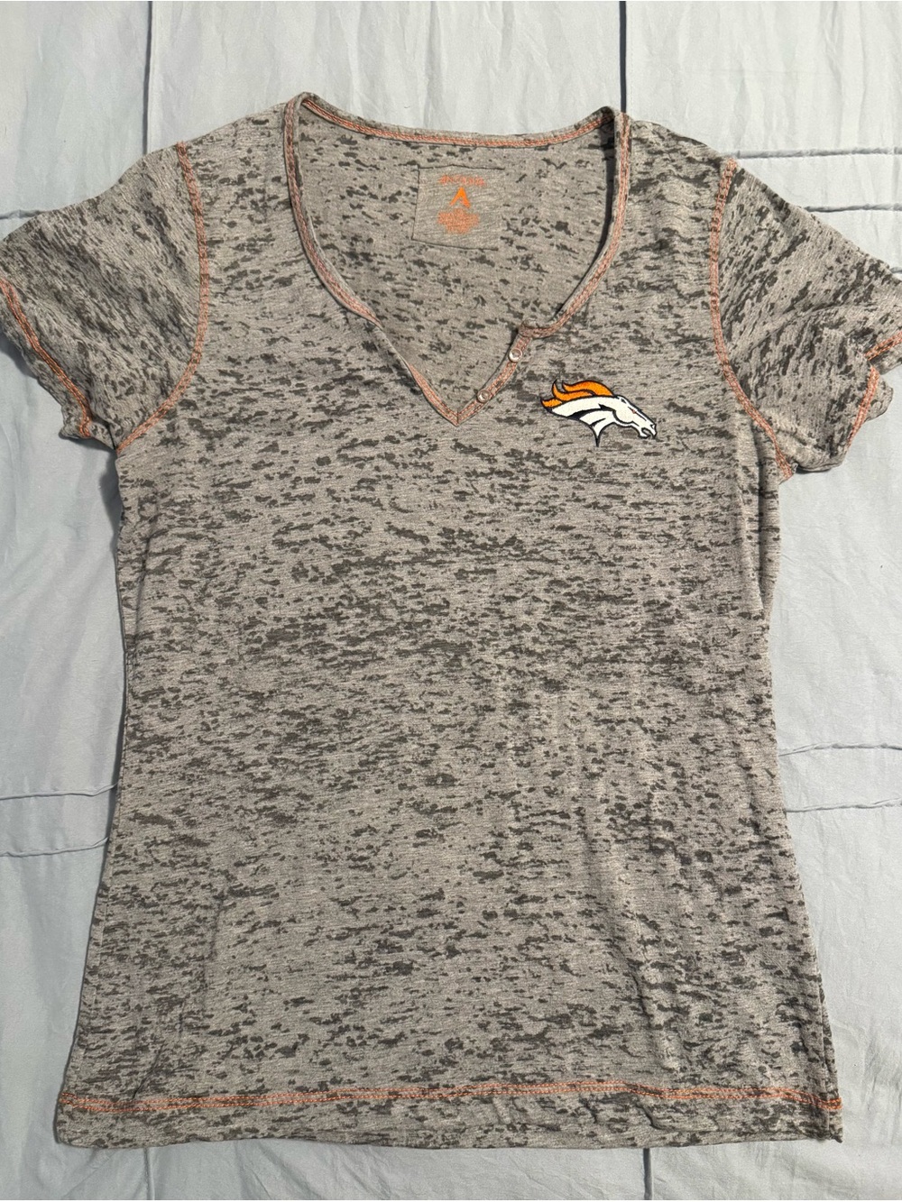 Antigua Gray Tee with Orange Logo